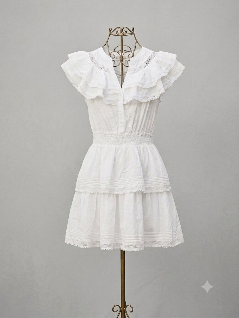 LoveShackFancy White Cotton Dress – Size S – 100% Cotton